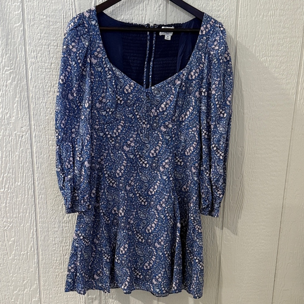 Blue Patterned Dress by J Crew